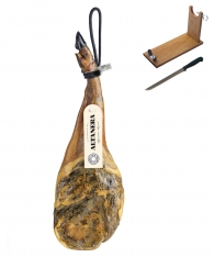 Presunto da pá ibérico de cebo da Altadehesa + suporte de presunto + faca